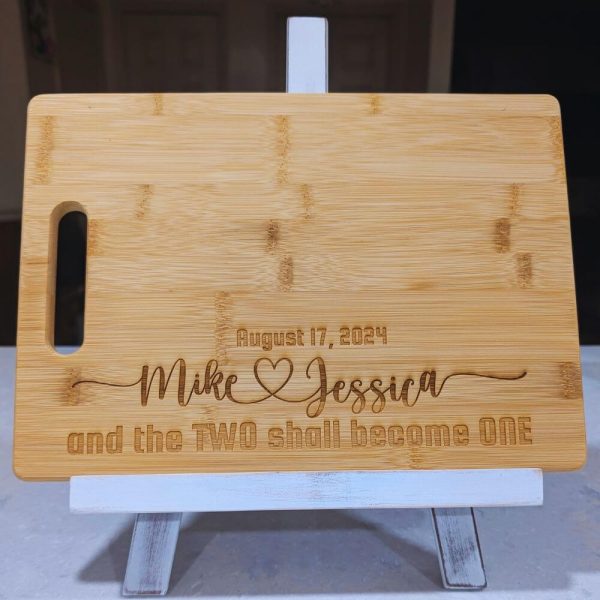 The two shall become one cutting board custom wedding gift