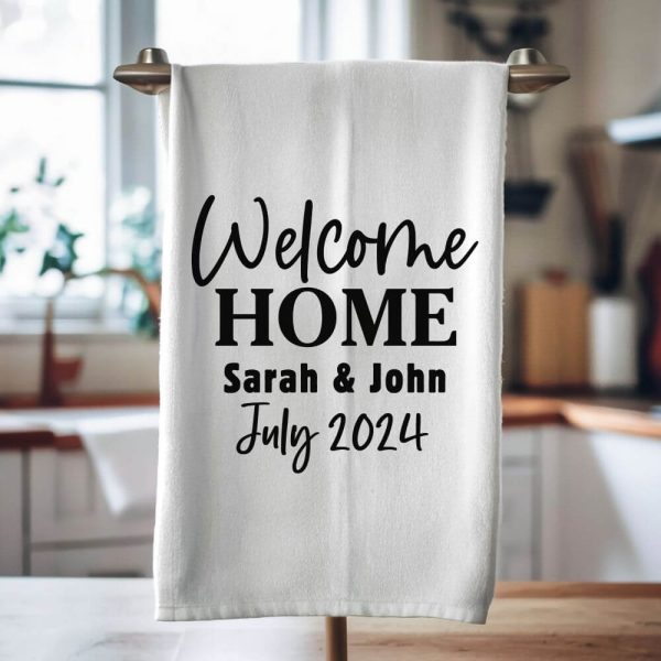 Welcome home tea towel