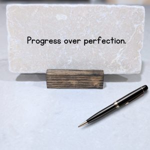 Progress over perfection tile decor