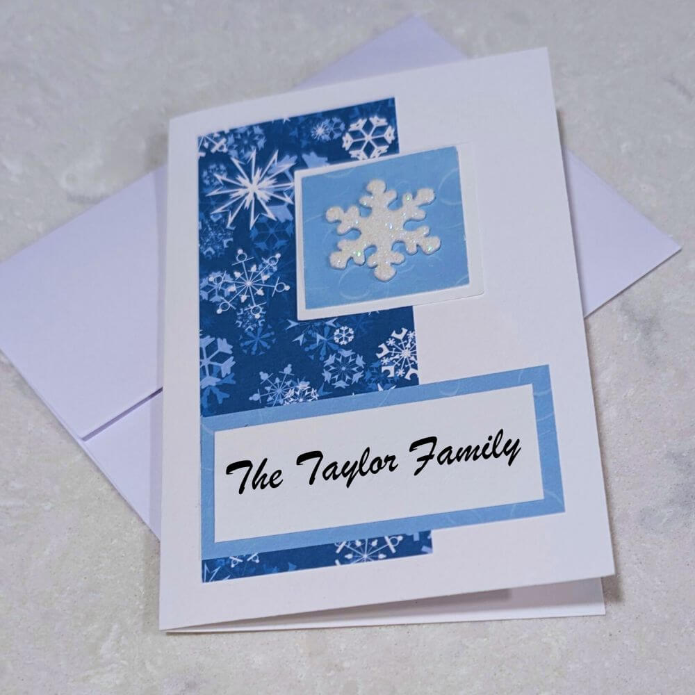 Holiday snowflake custom greeting card