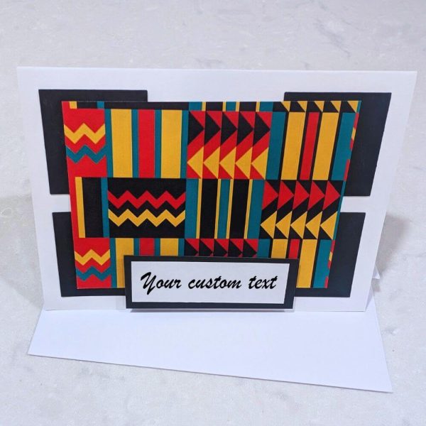 African pattern design Red Green Black Yellow custom greeting card