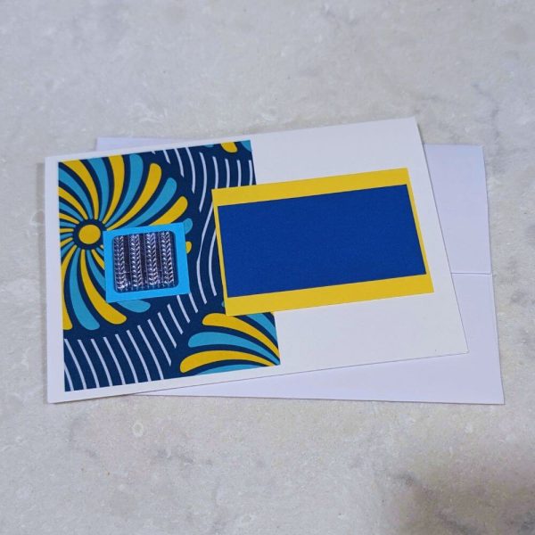 Elegant blue and yellow ray greetings card