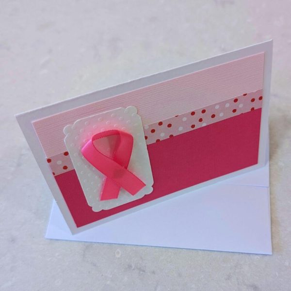 Pink ribbon greeting card