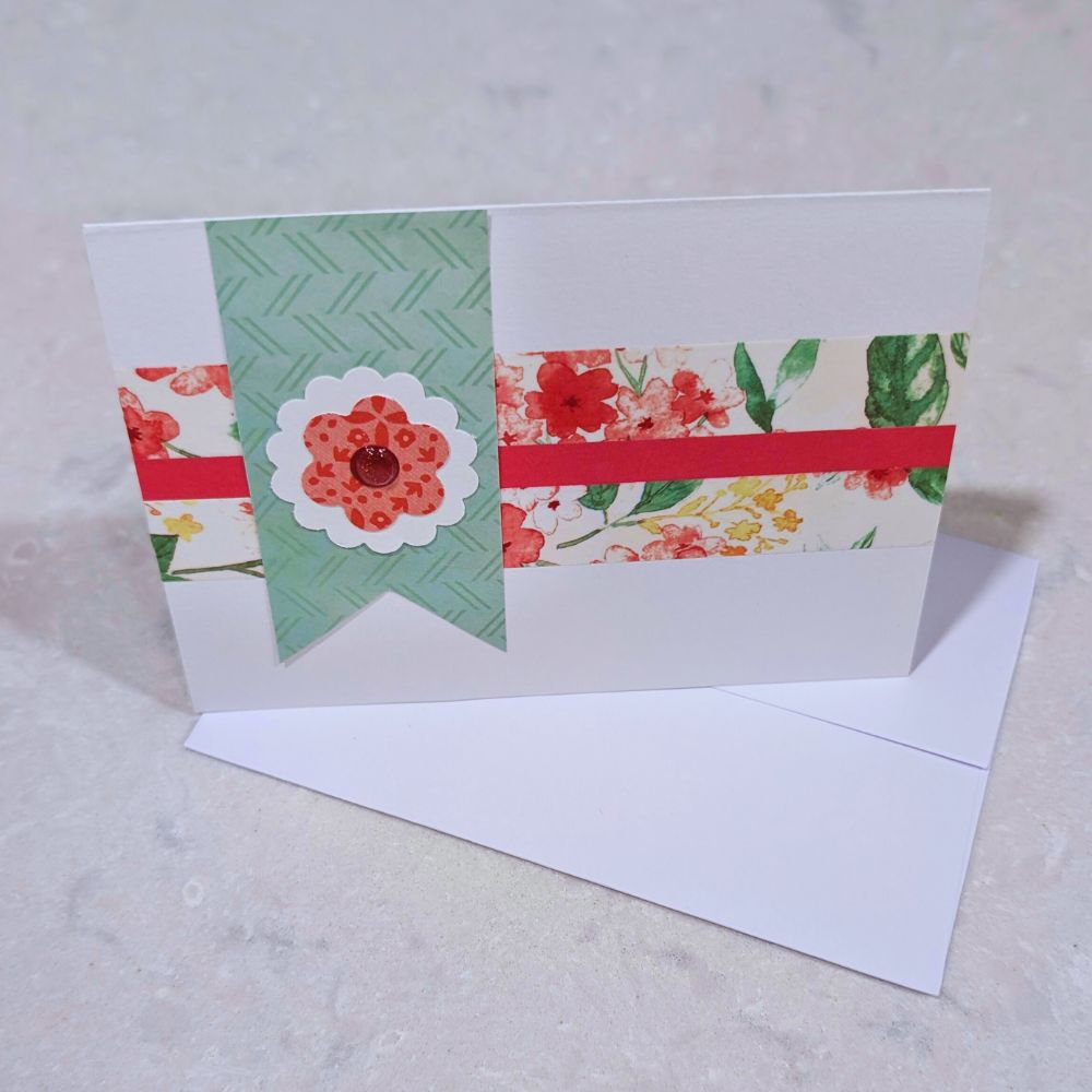 Flowerbed handmade greeting card