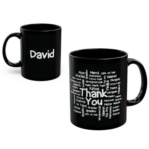 Custom thank you mug in multiple languages