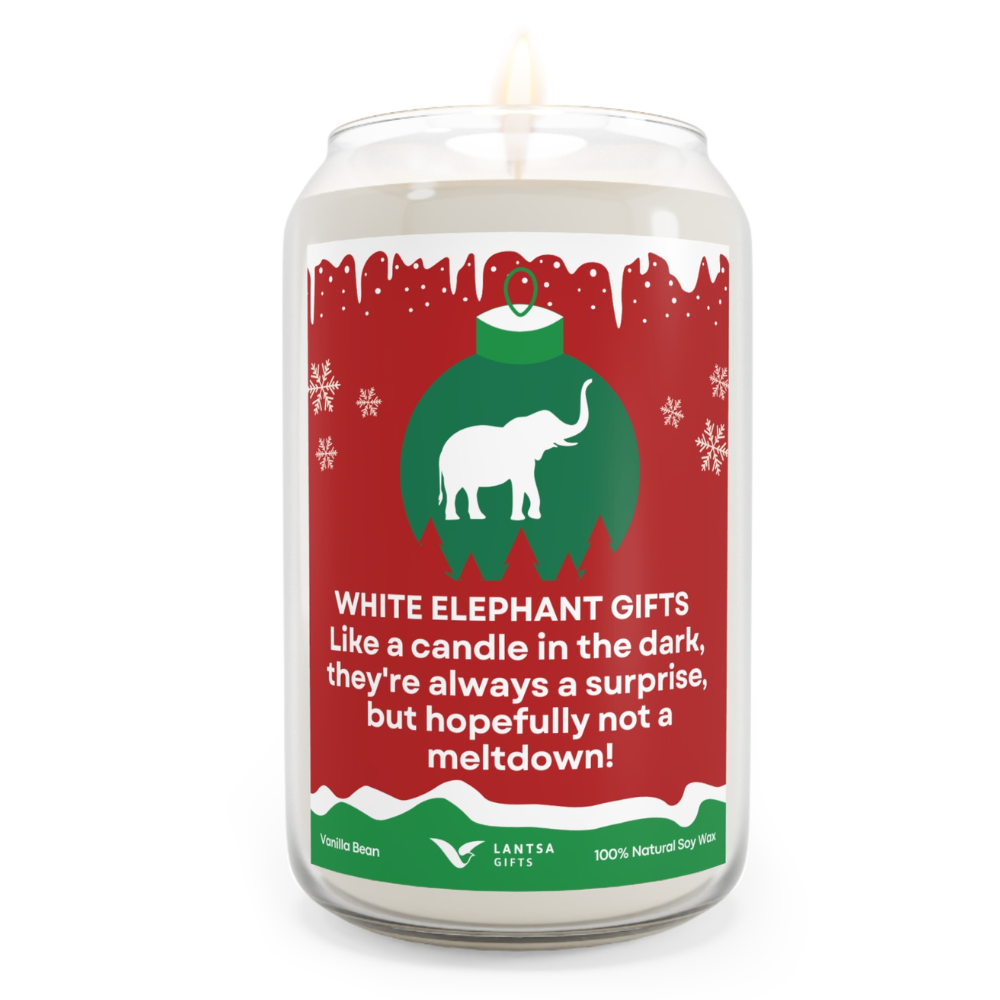 White elephant gift candle