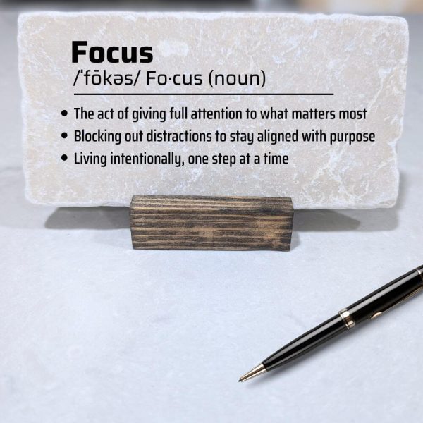 Focus Desktop Stone Decor, Motivational, Inspirational desktop decor