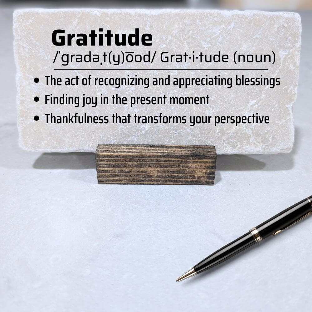 Gratitude Desktop Stone Decor, Motivational, Inspirational desktop decor