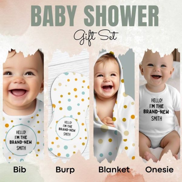 Baby shower gift set polka dot design