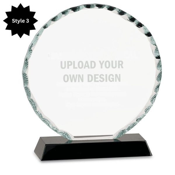 Facet Circle with Black Base Glass Award