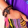 African handmade wood bracelet set