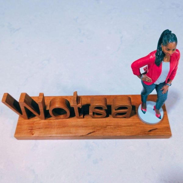 Custom wooden name stand