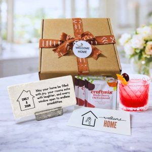 Housewarming gift cocktail and keepsake