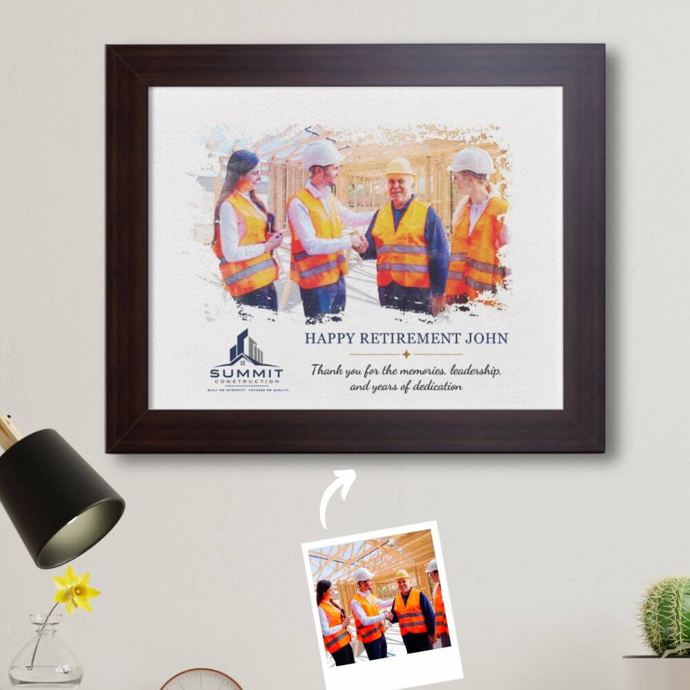Watercolor portrait retirement gift keepsake