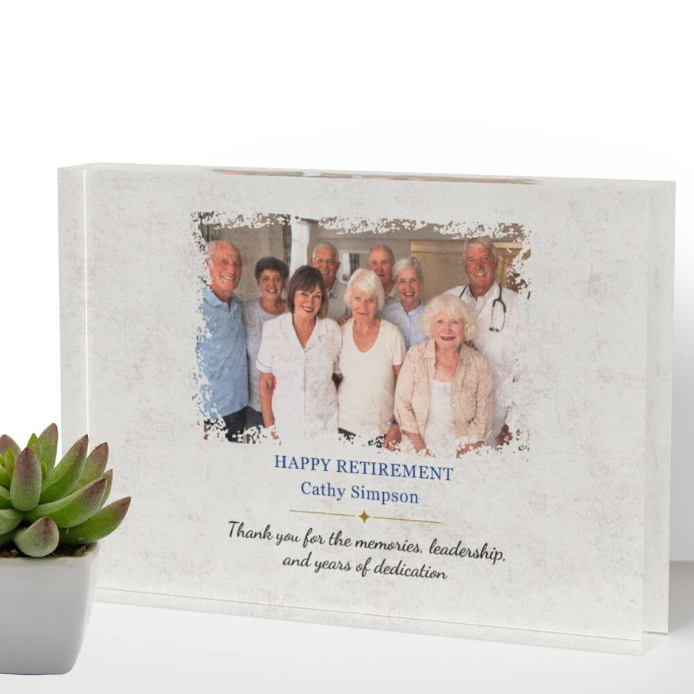 Retirement Gifts Personalized Photo block