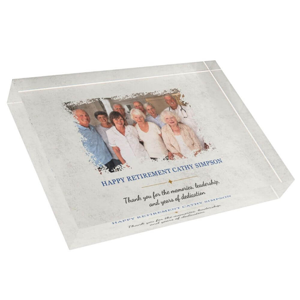 Retirement Gifts Personalized Photo block